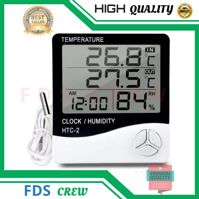 Trade Shop - DIGITALES THERMOMETER HYGROMETER TEMPERATUR FEUCHTIGKEIT ZEIT DATUM HAUS HTC-2 MIT Trade Shop - DIGITALES THERMOMETER HYGROMETER TEMPERATUR FEUCHTIGKEIT ZEIT DATUM HAUS HTC-2 MIT