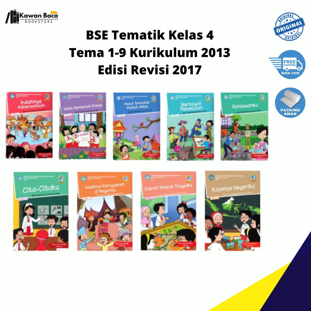 Jual Buku BSE Paket Kelas 4 Tematik Kurikulum 2013 Tema 1-9 Edisi ...