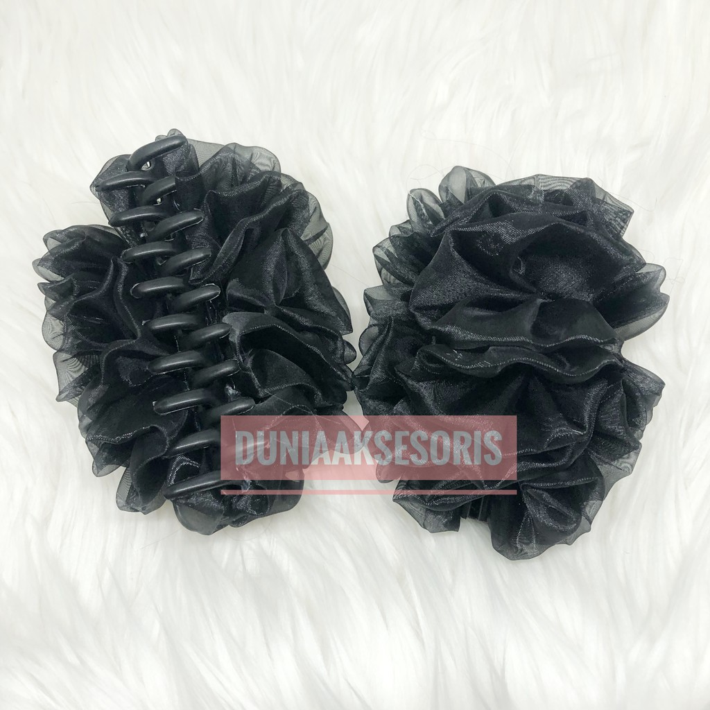 Jual Jepit Rambut Kain Cepol Jilbab Hitam Jepitan Rambut Cepol Hijab Scrunchies Jilbab