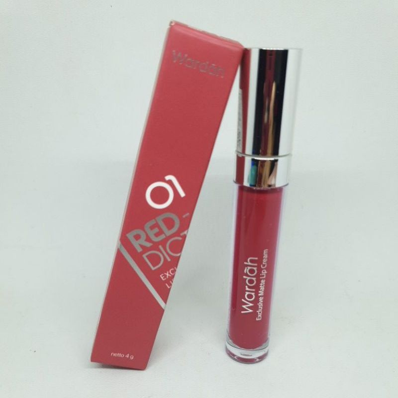 Jual Wardah Exclusive Matte Lip Cream 01 Red-Dicted 4g | Shopee Indonesia