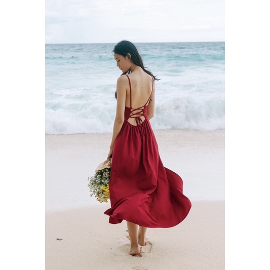 backless dress shopee Dress Pantai Shopee Floral Maxi Dress Jual Dress Pantai Backless Import  Premium Casual Summer Dress