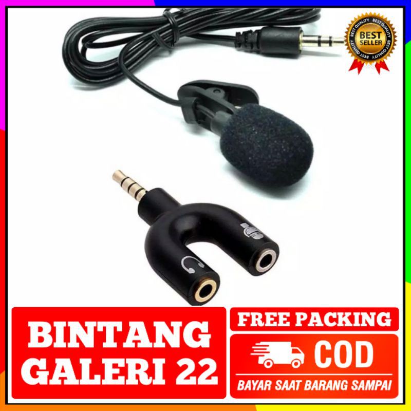 Jual MIC CLIP ON DAN SPLITTER 1 SET/MIC VLOGGER/MIC YOUTUBER/MIC ...