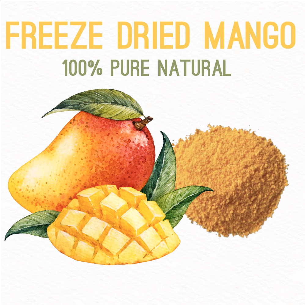 Jual MANGO POWDER PURE NET 100GR - NATURAL - FREEZE DRIED - FULL ...