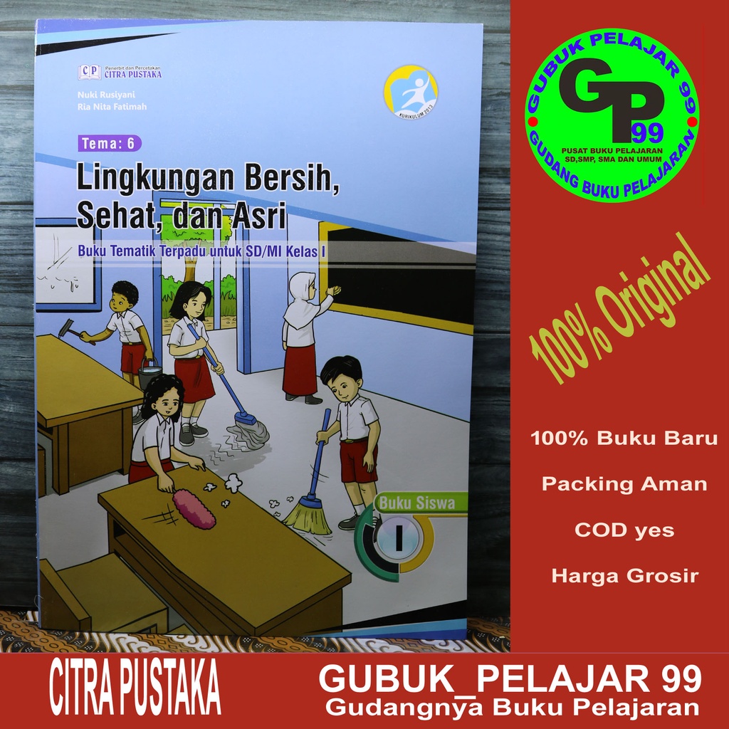 Jual Buku Tematik Terpadu Sd Mi Kelas 1 Tema 6 Lingkungan Bersih Sehat