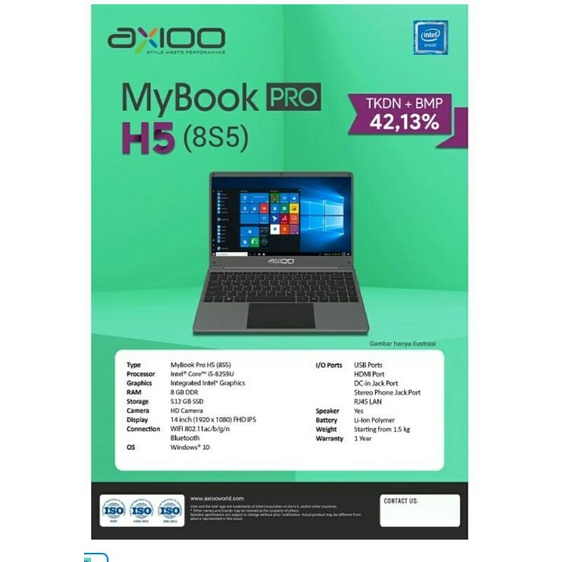 Jual AXIOO MyBook Pro H5 8S5 (8 GB SSD 512GB) Notebook Laptop axioo ...