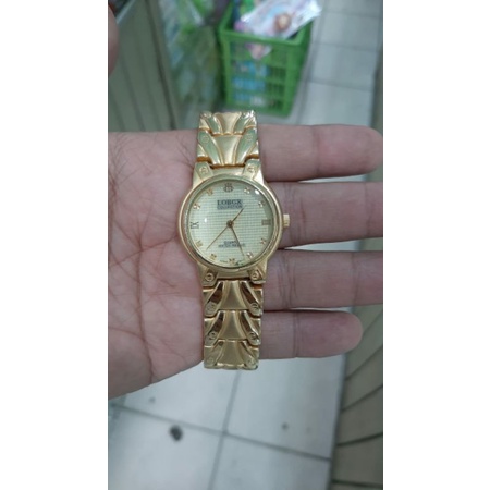Jual jam tangan pria Lobor quartz klasik gold kondisi normal siap pakai jam vintage Shopee Indonesia