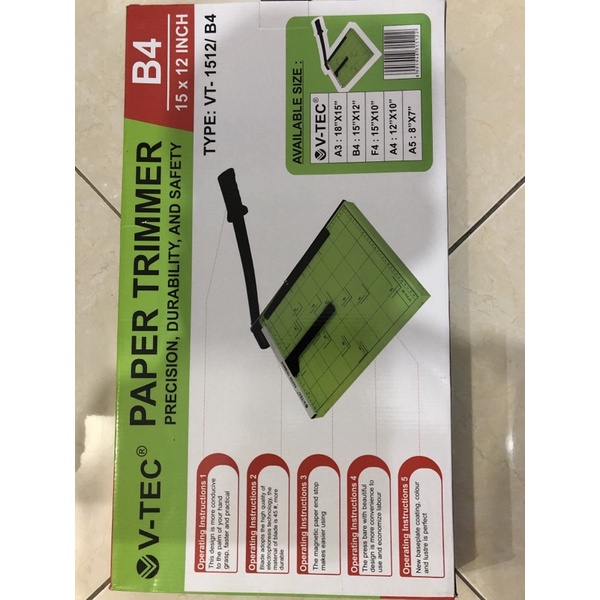 Jual Alat Pemotong Kertas B4/Paper Trimmer VTEC /Paper Cutter | Shopee ...