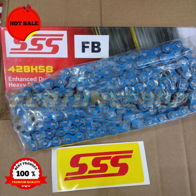 Jual Rantai Motor Sss 428hsb 130l Biru Shopee Indonesia