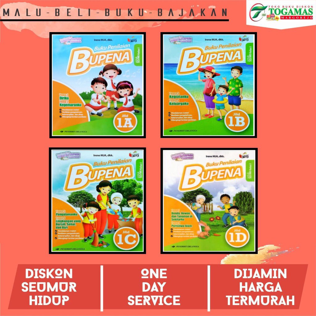 Jual PAKET BUKU BUPENA KELAS 1 SD 1A,1B,1C,1D KARYA IRENE MJA, DKK ...