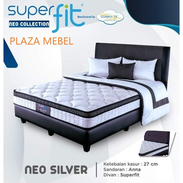 Jual SET COMFORTA Superfit Neo Silver Springbed Uk. 120 - 200 ( FULLSET ...