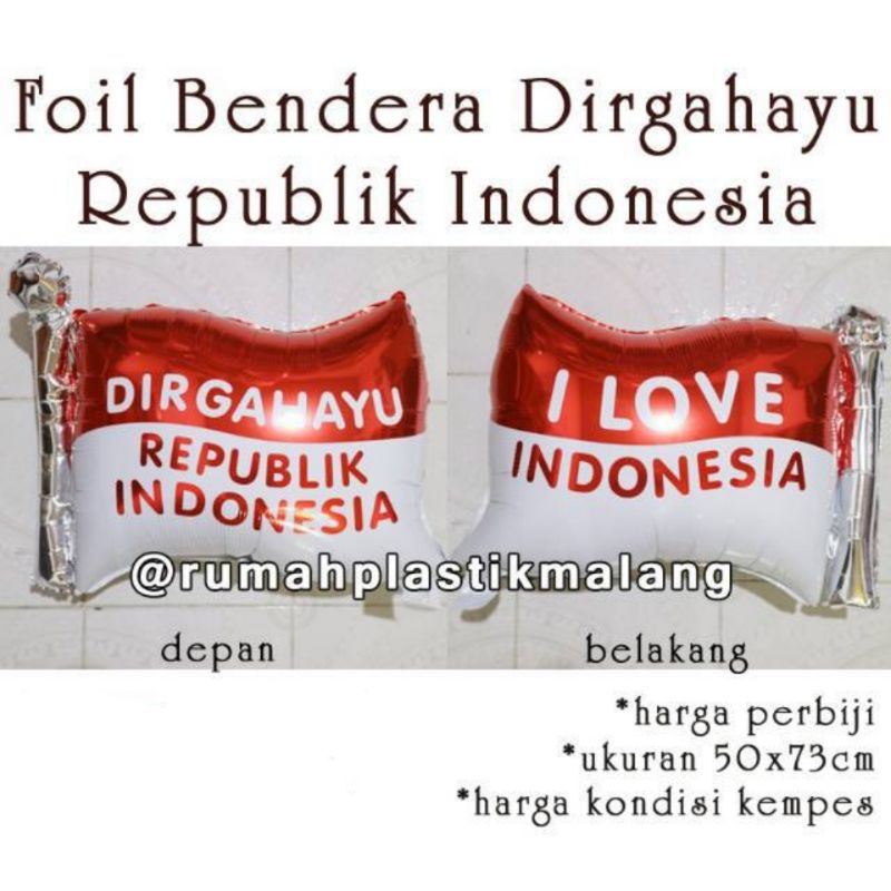 Jual Balon Foil Bendera Dirgahayu Republik Indonesia Ri Merah Putih 17 Agustus Kemerdekaan