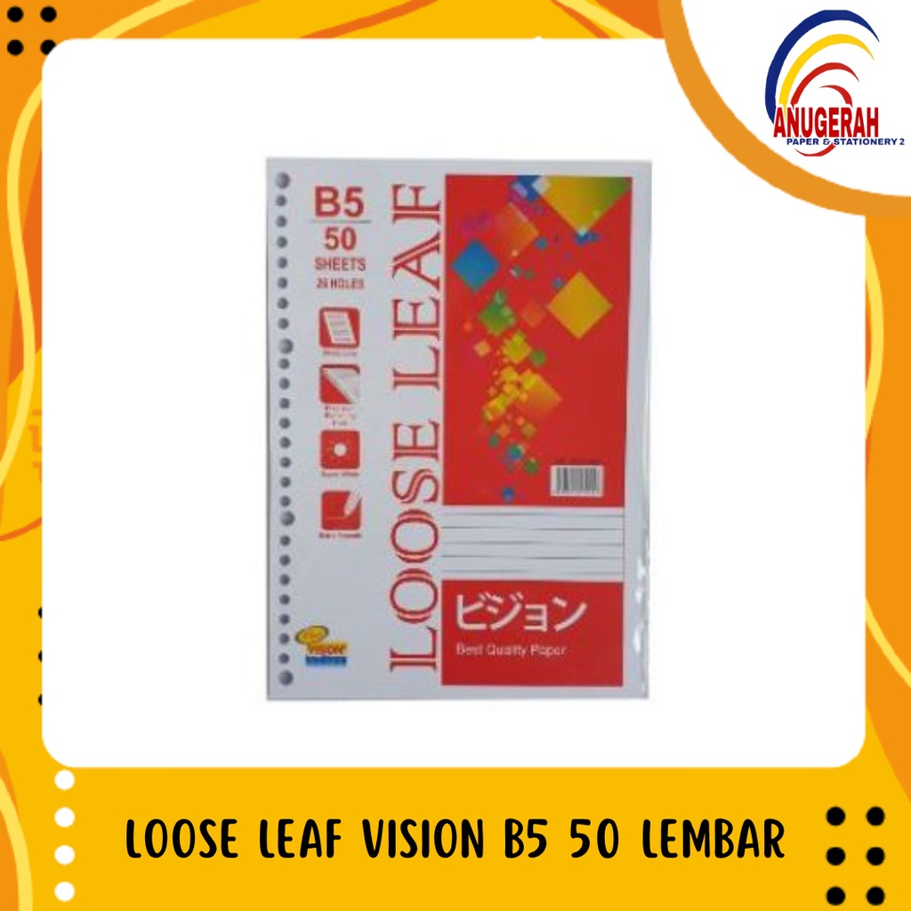 Jual LOOSE LEAF VISION B5 50 LEMBAR (PCS) | Shopee Indonesia