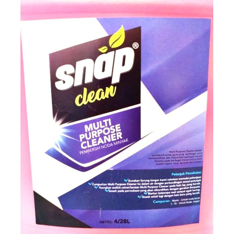 Jual Pembersih Serbaguna / Multi Purpose Cleaner Snap Clean 4 Liter ...