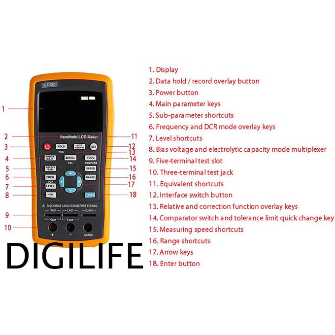 Jual LCR Meter ET430 High Precision Digital Bridge Tester ET-430 ...