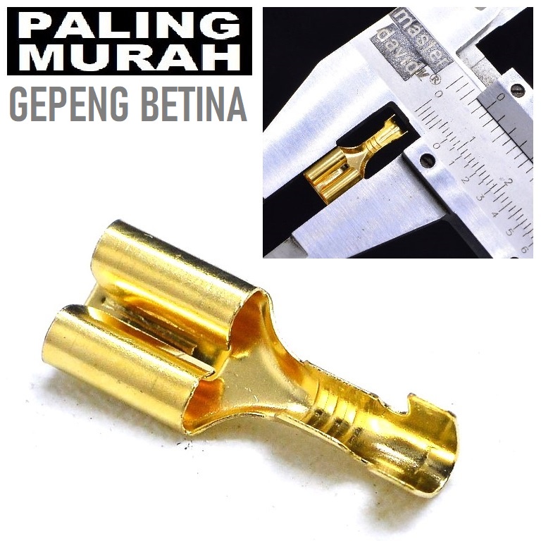 Jual Terminal Gepeng Betina Skun Aki Scun Klem Kuningan Female Kabel