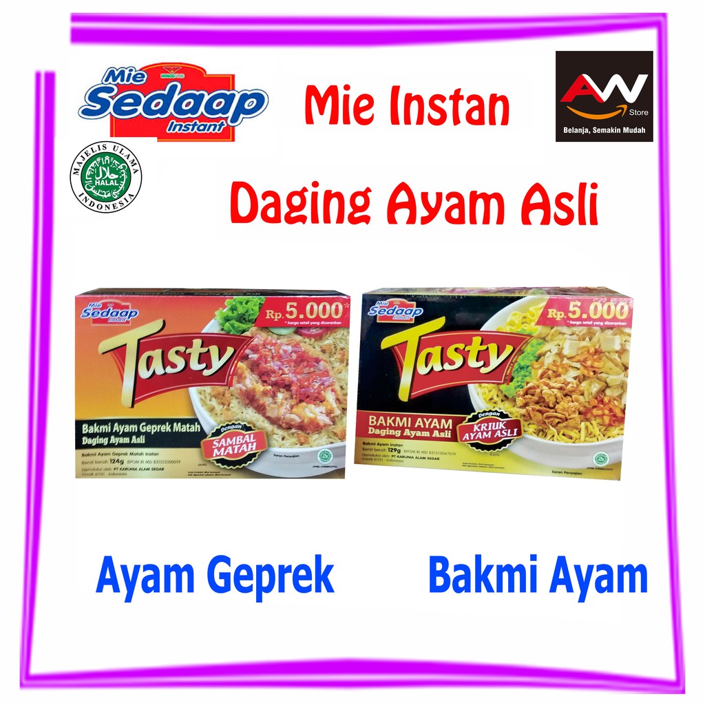 Jual Mie Sedap Tasty Bakmi Ayam Geprek Matah Bakmi Beef Yakiniku