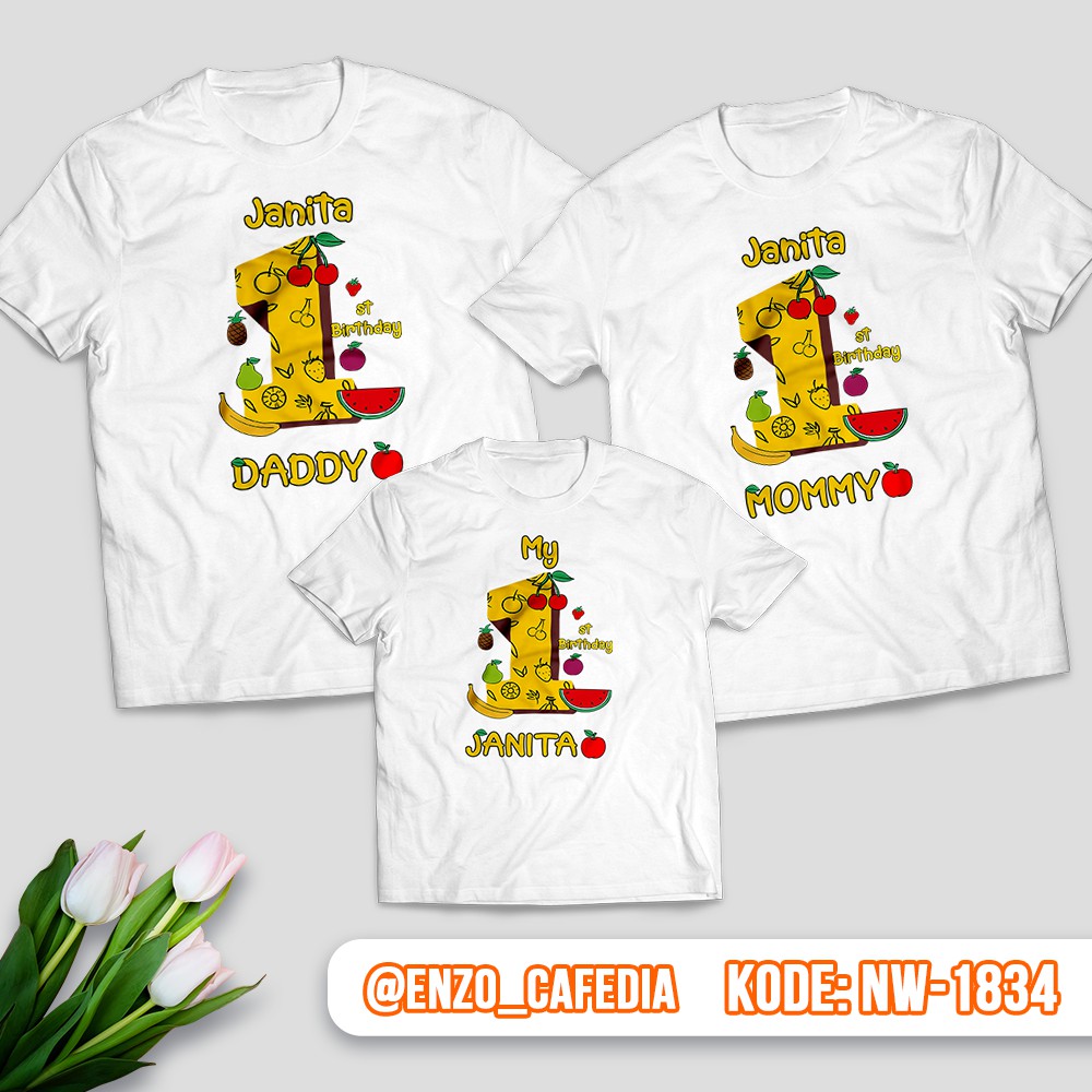 Jual Baju Couple Keluarga | Kaos Family Ulang Tahun | Kaos Motif Buah ...