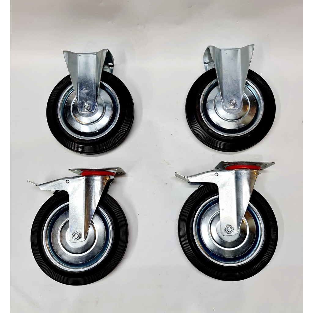 Jual Roda rubber/ roda karet 10 inch 2rem 2mati (harga di atas 4 roda ...