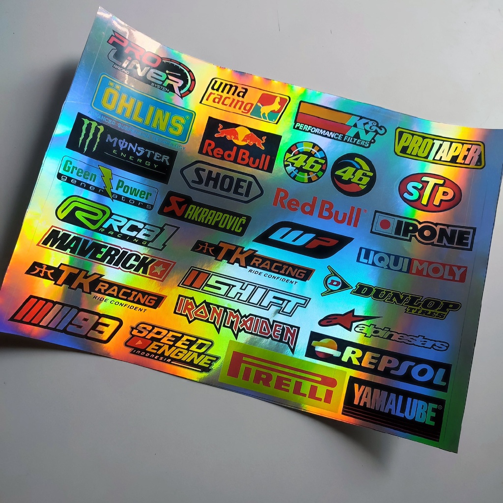 Jual STIKER PACK RACING STIKER MOTOR STIKER SPONSOR BAHAN HOLOGRAM ...