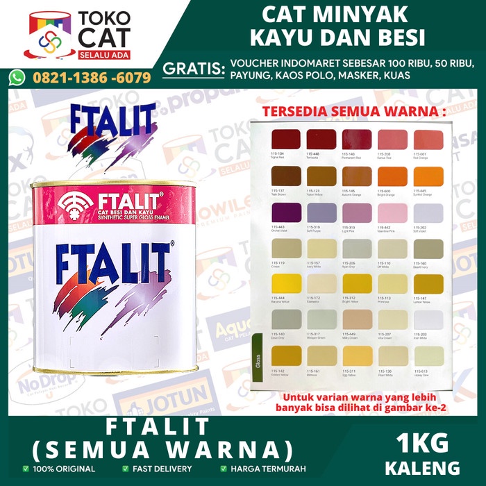 Jual Cat Ftalit Gloss Cat Kayu Dan Besi Cat Kayu Besi Semua Warna 1kg Shopee Indonesia 1061