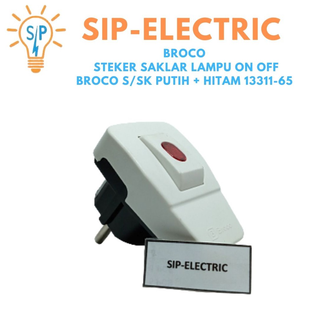Jual BROCO STEKER SAKLAR LAMPU ON OFF / BROCO S/SK PUTIH + HITAM 13311 ...