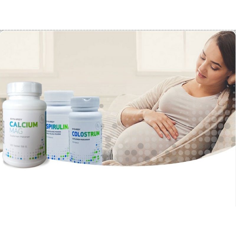 Jual suplement ibu hamil dan menyusui Colostrum + Spirulina + calcium mag 100 Original Shopee