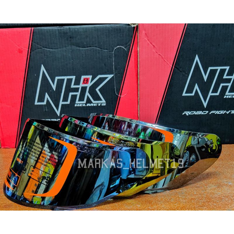 Jual Flat Visor Nhk Rx Gp Kaca Helm Nhk Flat Rx Gp Iridium Blue Shopee Indonesia