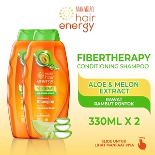 PAKET ISI 2 - Makarizo Hair Energy Fibertherapy Conditioning Shampoo Aloe & Melon 330 mL