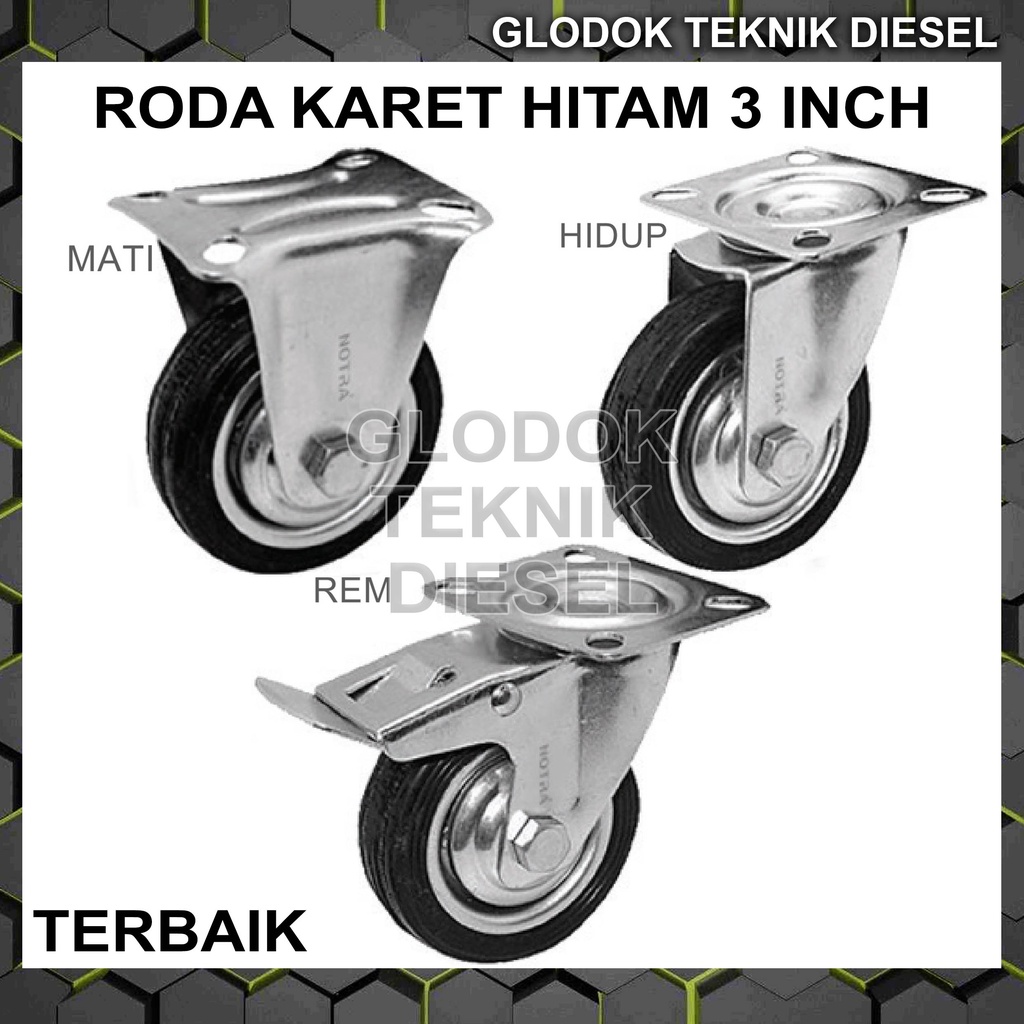 Jual Roda Karet Etalase Trolley Troli Troly 3 Inch Rem Hidup Mati Terbaik Shopee Indonesia 8806