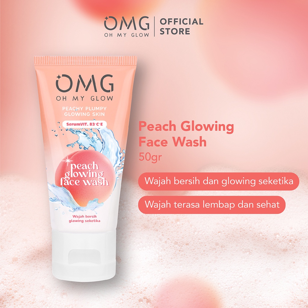 Jual OMG Oh My Glow Peach Glowing Face Wash Sabun Wajah 50gr ORIGINAL