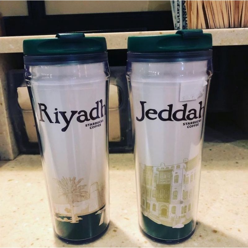 Jual TUMBLER STARBUCKS LABEL JEDDAH & RIYADH TEMPAT MINUM IMPORT SAUDI