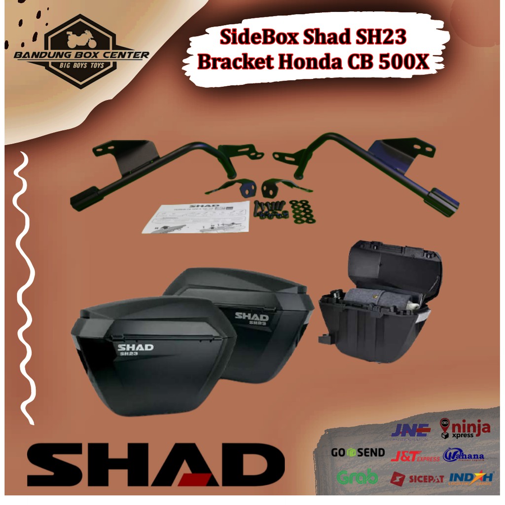 Jual Box Shad SH23 Sidebox dan Bracket 3P System Honda CB500X CB 500X ...