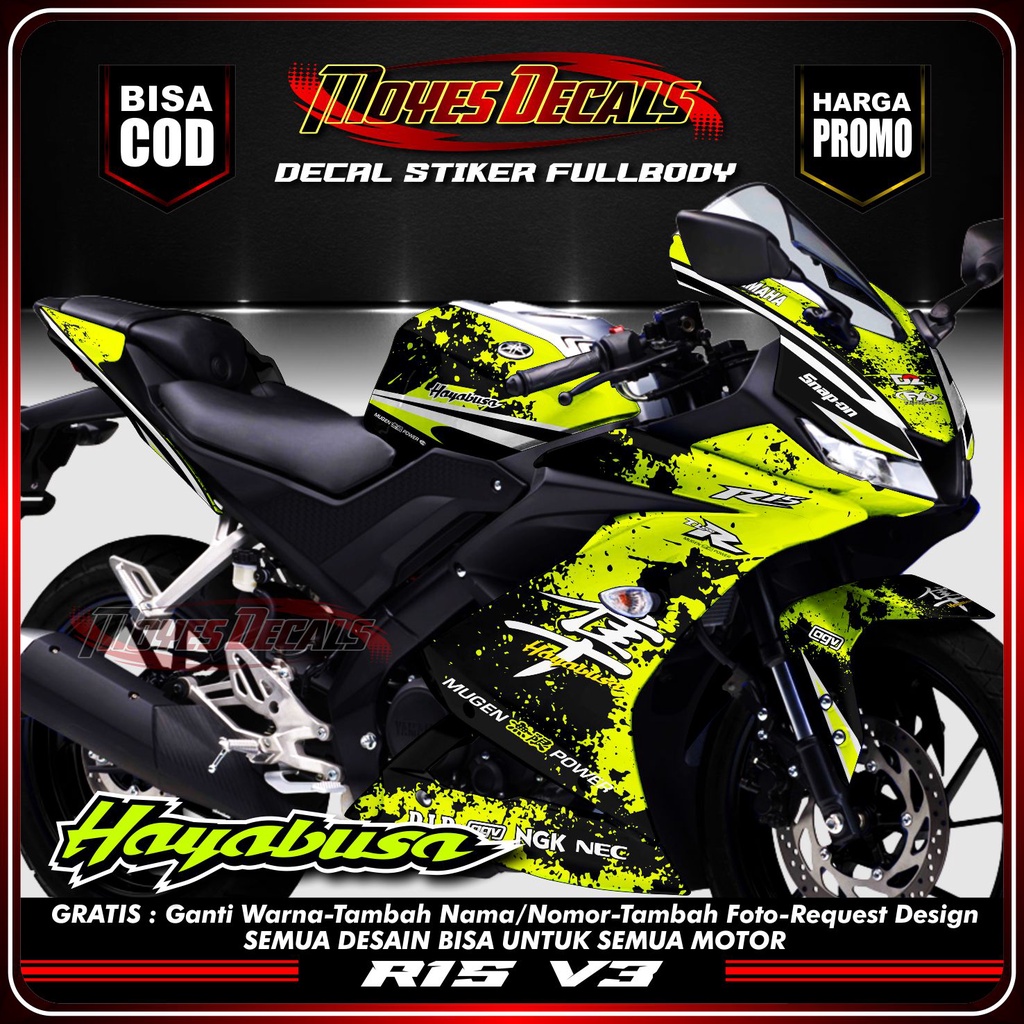 Jual COD Decal stiker striping r15 v3 stiker motor r15 v3 stiker yamaha ...
