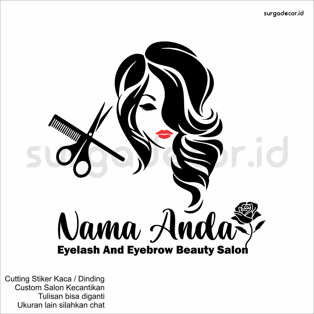 Jual WALL STICKER CUTTING STIKER KACA DINDING SALON KECANTIKAN CUSTOM