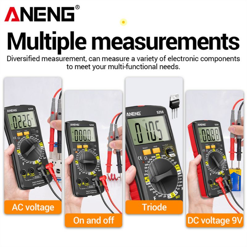 Jual Multimeter Digital Multitester ada NCV- ANENG SZ08 - Avometer AC ...