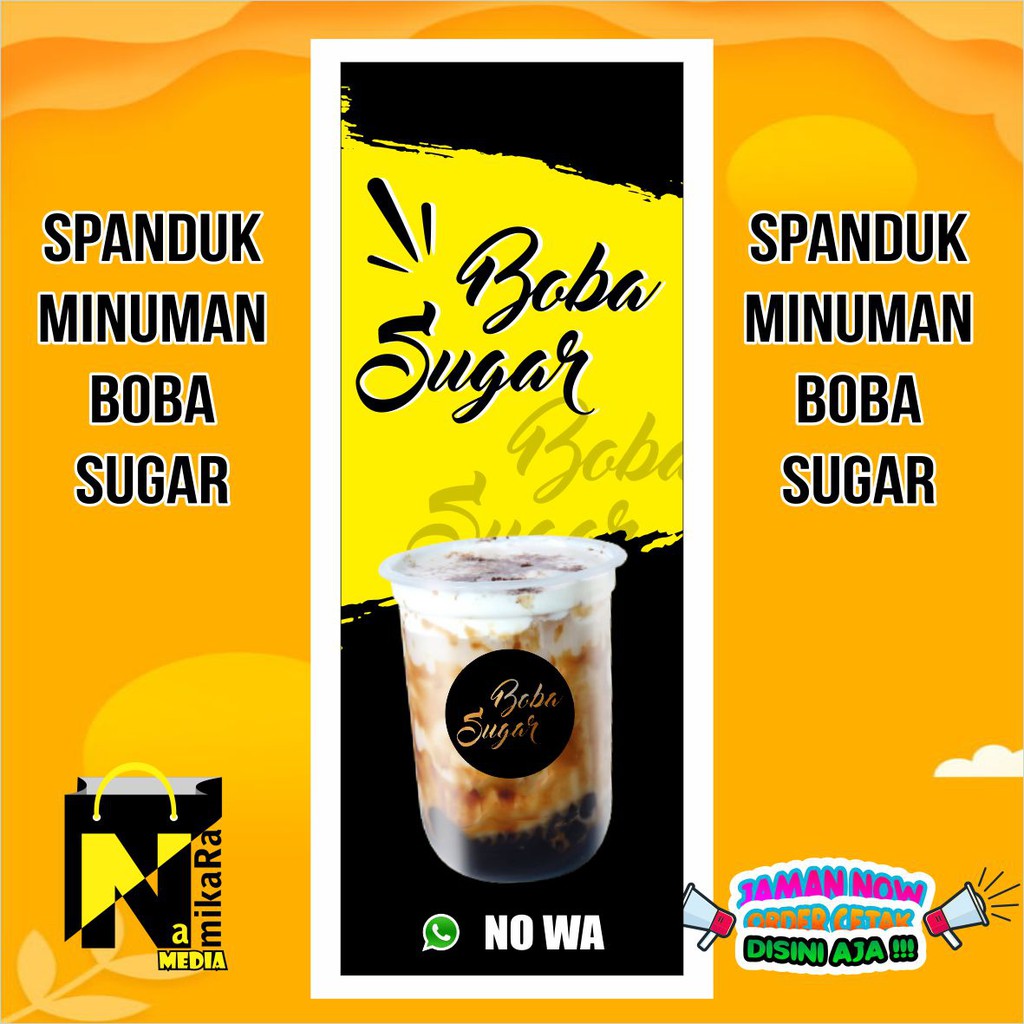 Jual SPANDUK BANNER BACKDROP MINUMAN BOBA Sugar /CETAK SPANDUK MINUMAN ...