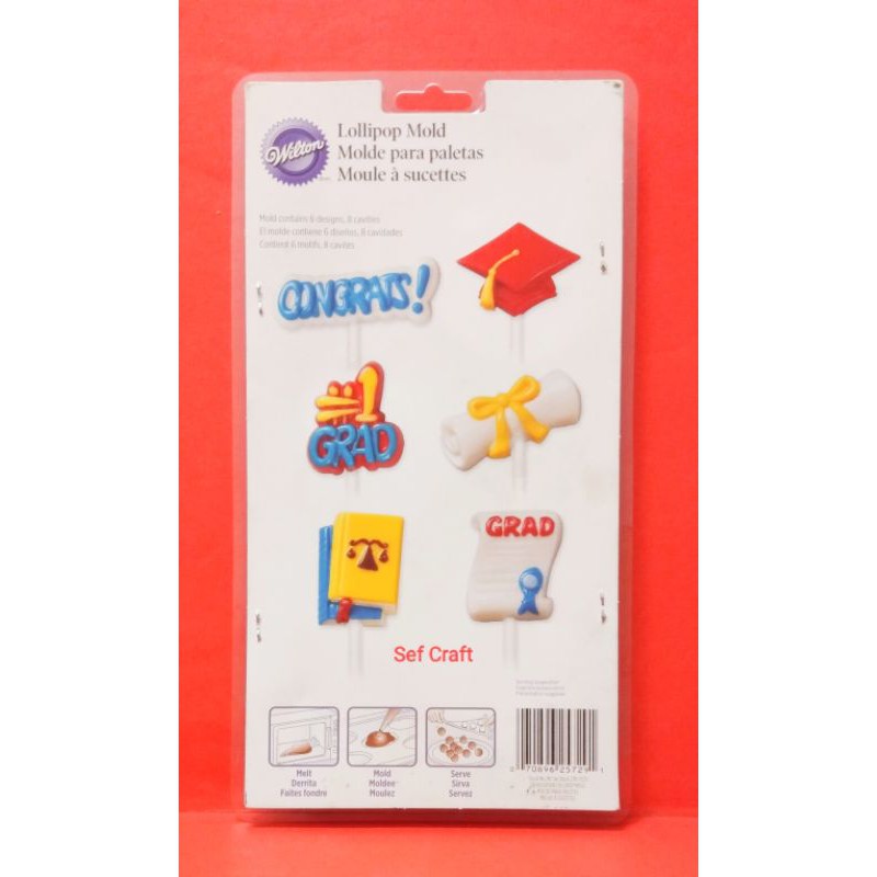 Jual Graduation lollipop chocolate / candy mold Wilton ( Limited