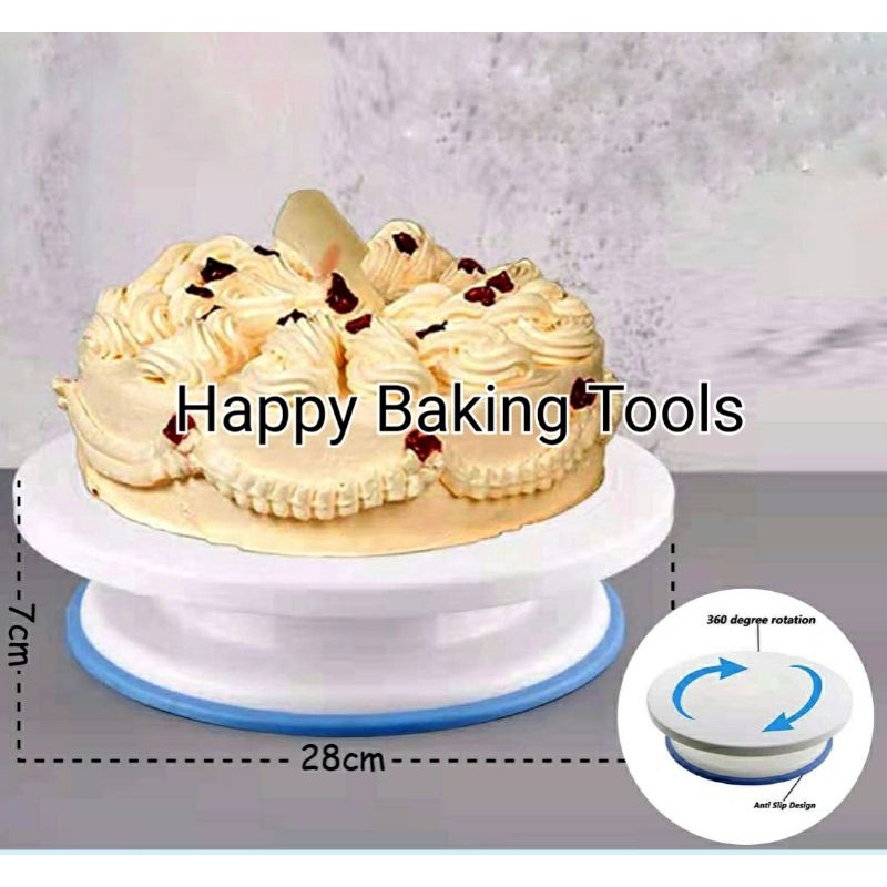Jual Turn table white decorating cake, lazy susan cake, meja putar