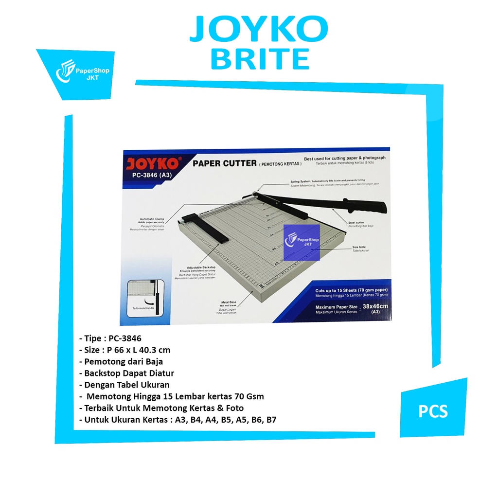 Jual Joyko Pemotong Kertas A3 Paper Cutter Pc 3846 Pcs Shopee