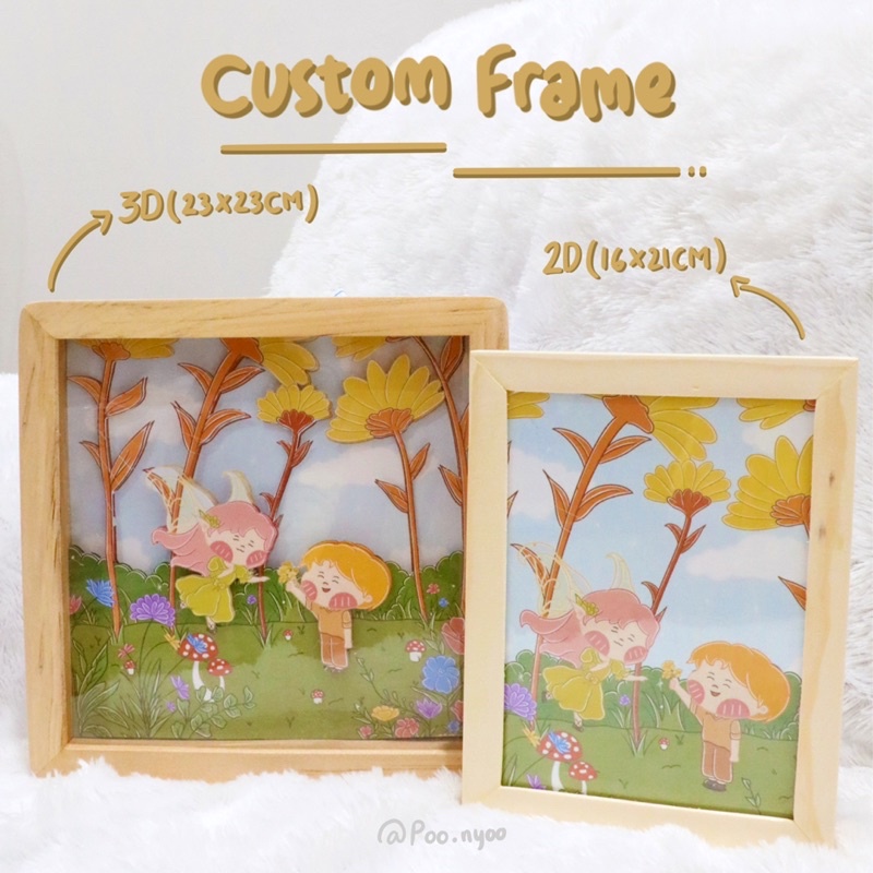 Jual Cetak frame 2D Custom illustrasi karakter / Hadiah wedding/ ulang ...