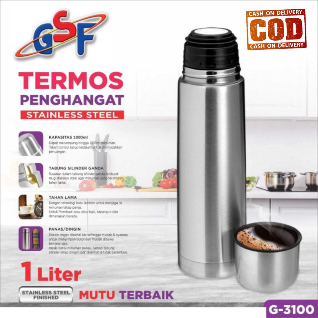 Jual termos stainless 1 liter / termos stainless / termos / termos