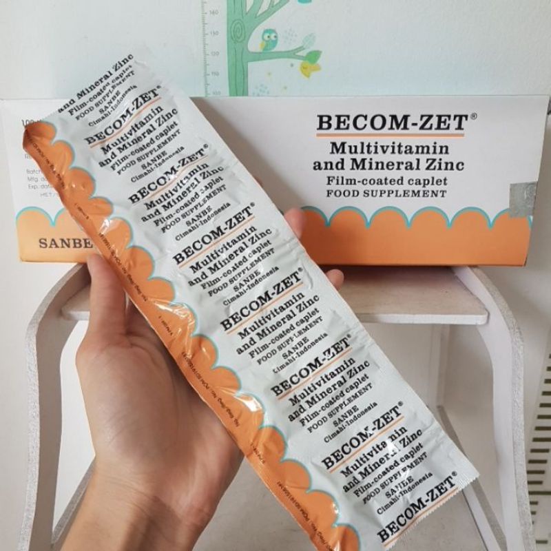 Jual Becom Zet Multivitamin Dan Zinc Becomzet Strip Isi Tab Shopee