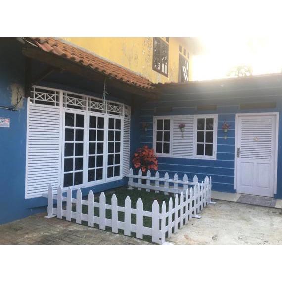 Jual LUKISAN pager atau pagar kayu jati belanda dekorasi model rustic