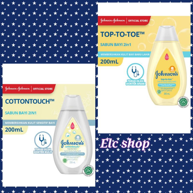Jual Johnson's baby bath top to toe / cuttontouch hair and body wash