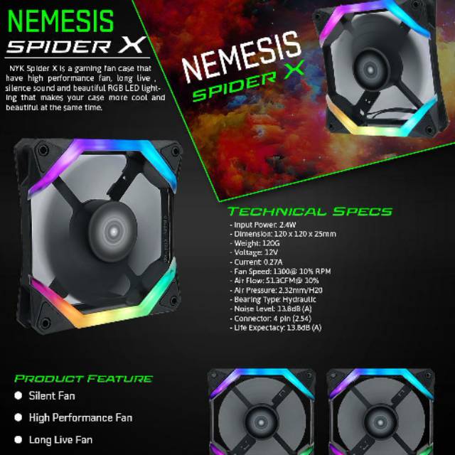 Jual Nyk Spider X Fan Casing 12Cm Silent Auto RGB | Shopee Indonesia