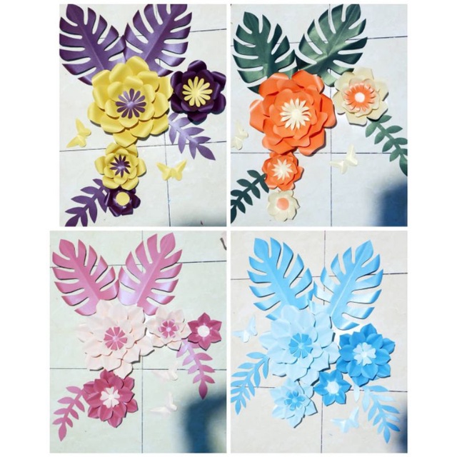 Jual Ready Paket Mini Hemat Paper Flower Dekorasi Backdrop Bunga Kertas