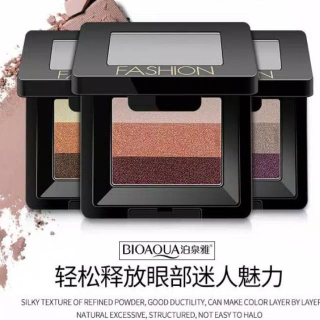 Jual BIOAQUA FASHION EYESHADOW PALETTE 3 WARNA GRADASI | Shopee Indonesia
