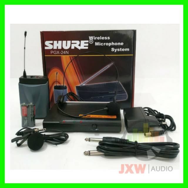 Jual Shure Mic Wireless Shure PGX 24 N Headset+ Clipon isi terlengkap  Shopee Indonesia