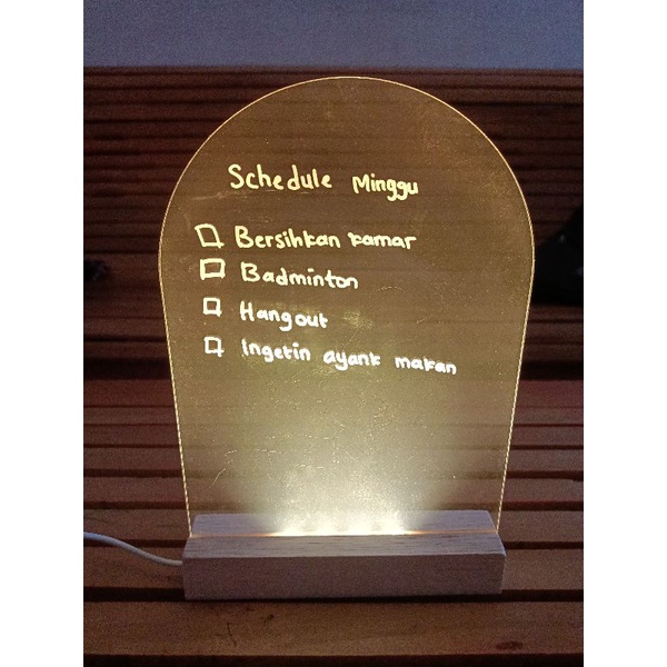 Jual Acrylic Note Board, Papan Note Lampu akrilik, papan lampu note ...