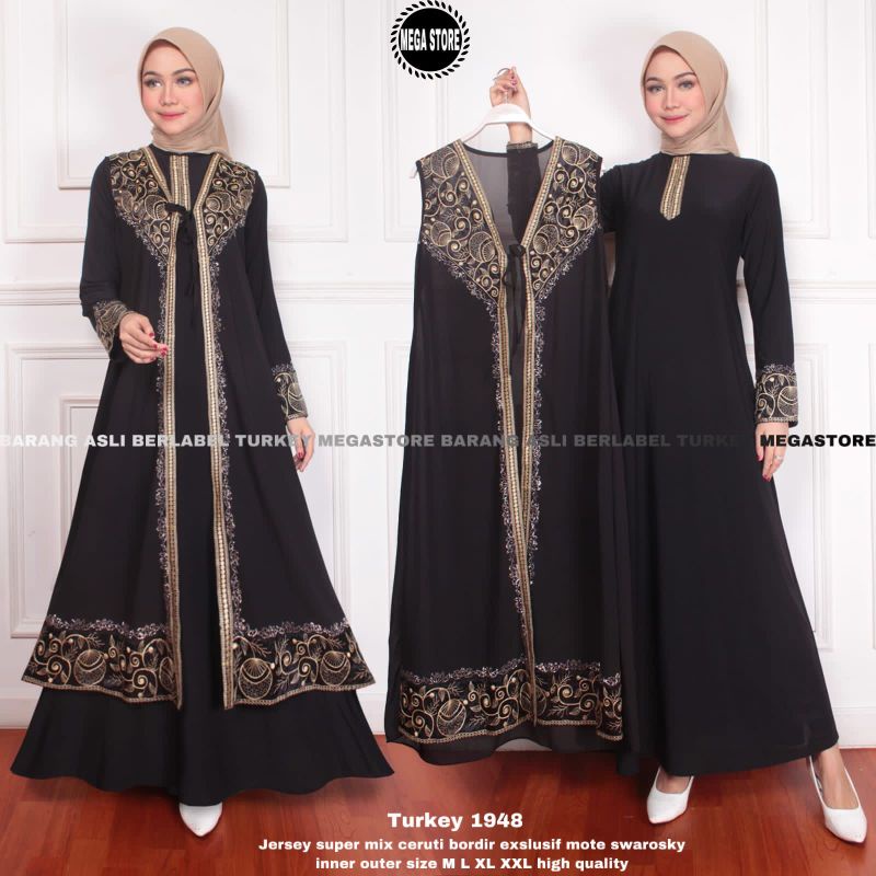 Jual ABAYA TURKEY ORIGINAL MEGA STORE (ABAYA HITAM) Shopee Indonesia